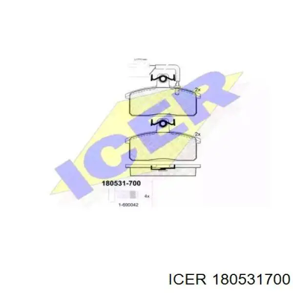 Передние тормозные колодки 180531700 Icer