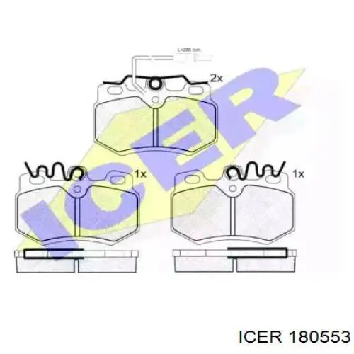 Передние тормозные колодки 180553 Icer