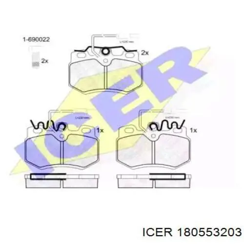 Передние тормозные колодки 180553203 Icer