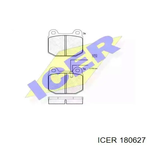 Передние тормозные колодки 180627 Icer