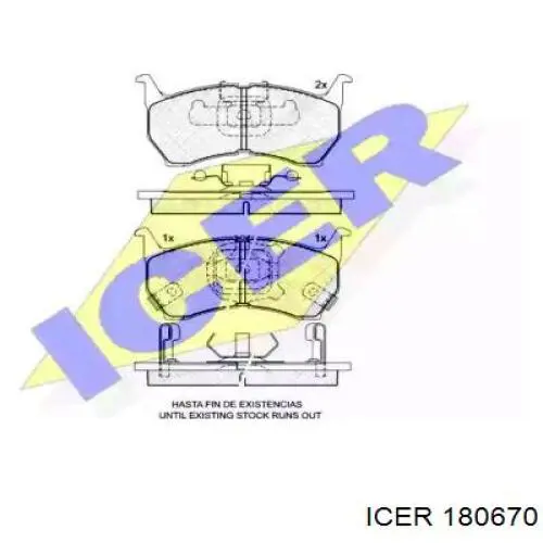 Передние тормозные колодки 180670 Icer