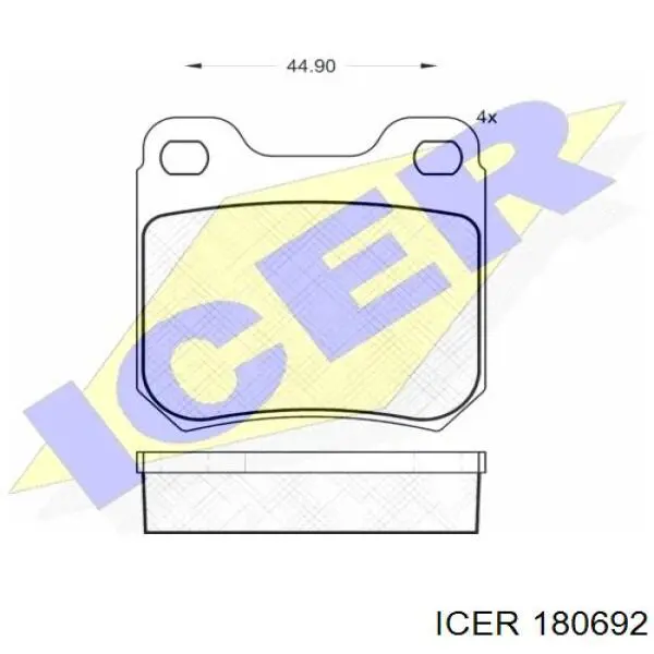 Задние тормозные колодки 180692 Icer