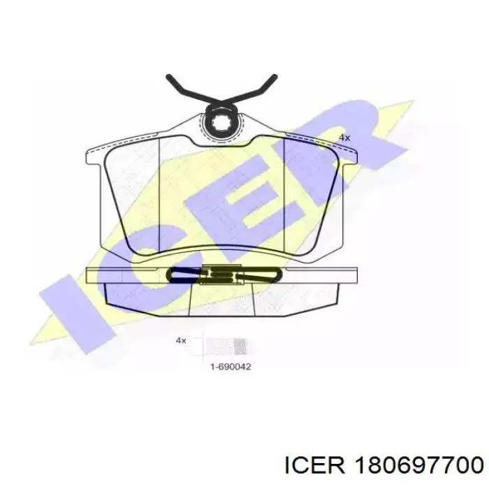 180697-700 Icer колодки тормозные задние дисковые