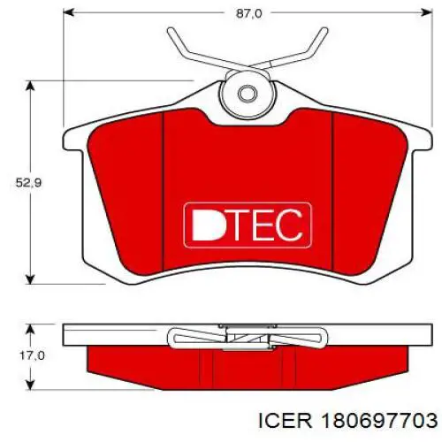 Купить 180697703 Icer Колодки тормозные задние, дисковые