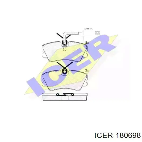 Передние тормозные колодки 180698 Icer