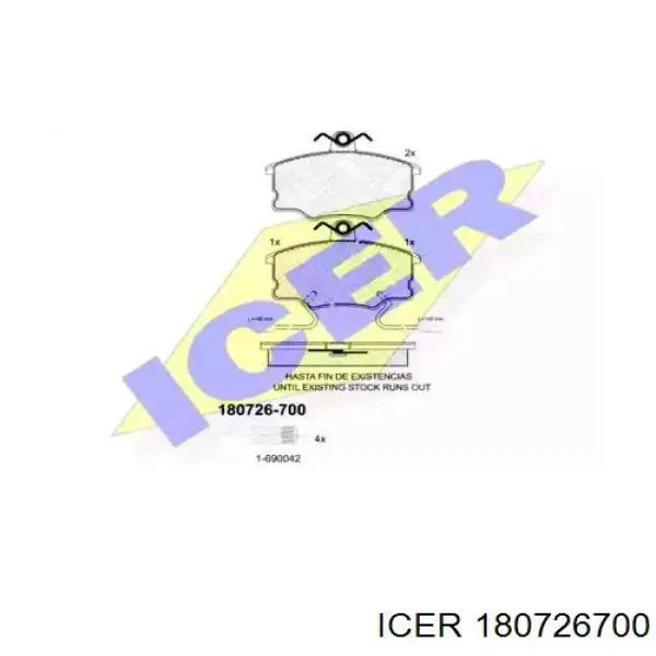 Передние тормозные колодки 180726700 Icer
