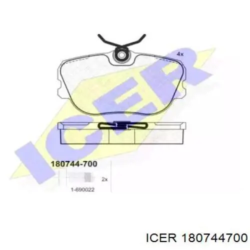 Передние тормозные колодки 180744700 Icer
