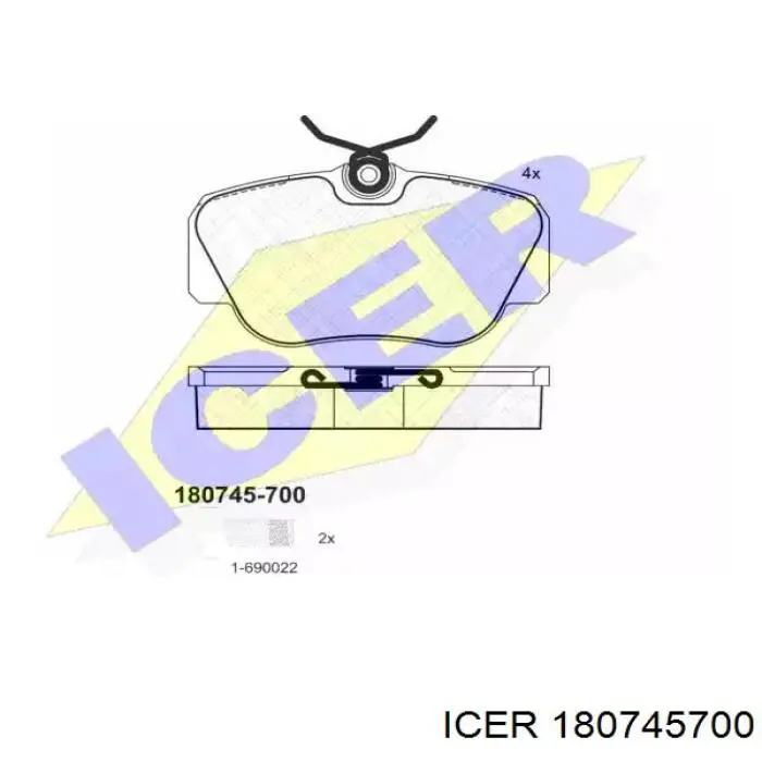 180745-700 Icer колодки тормозные передние дисковые