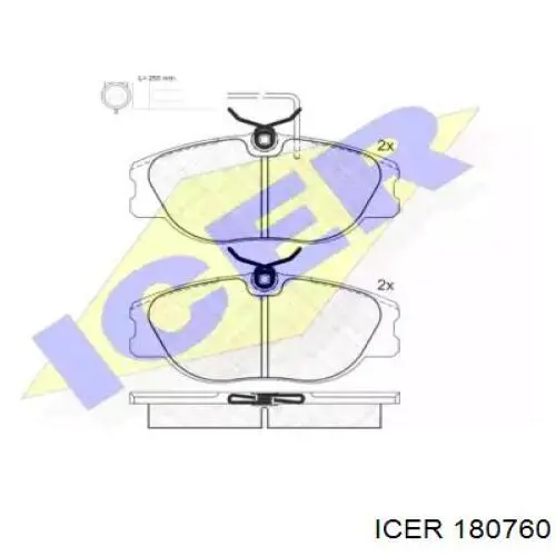 Передние тормозные колодки 180760 Icer