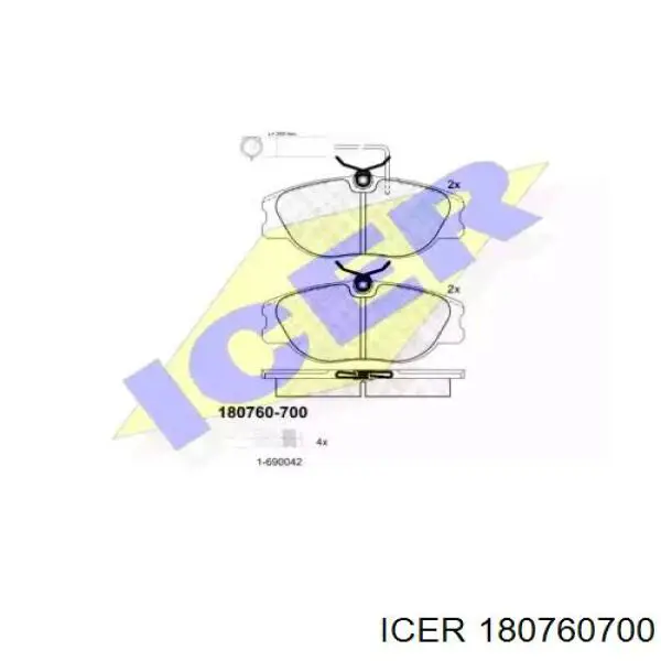 Передние тормозные колодки 180760700 Icer