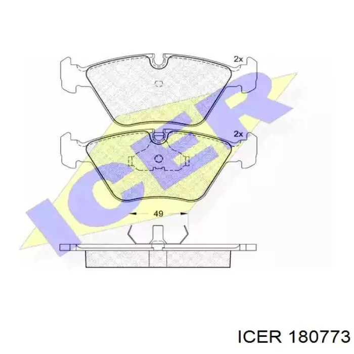 180773 Icer колодки тормозные передние дисковые