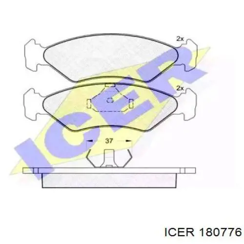 Передние тормозные колодки 180776 Icer