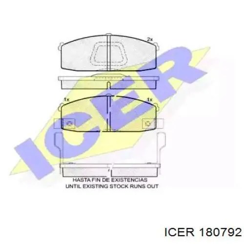 Передние тормозные колодки 180792 Icer