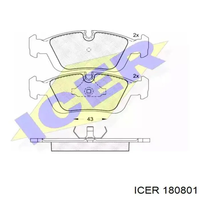 180801 Icer колодки тормозные передние дисковые