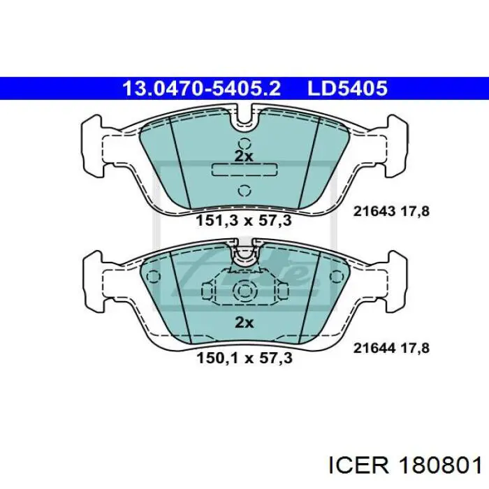 Колодки Icer 180801 цена, от 21.20 USD