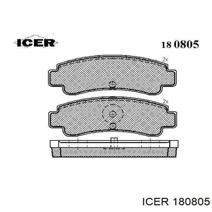 180805 Icer колодки тормозные задние дисковые