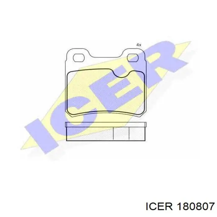 180807 Icer колодки тормозные задние дисковые