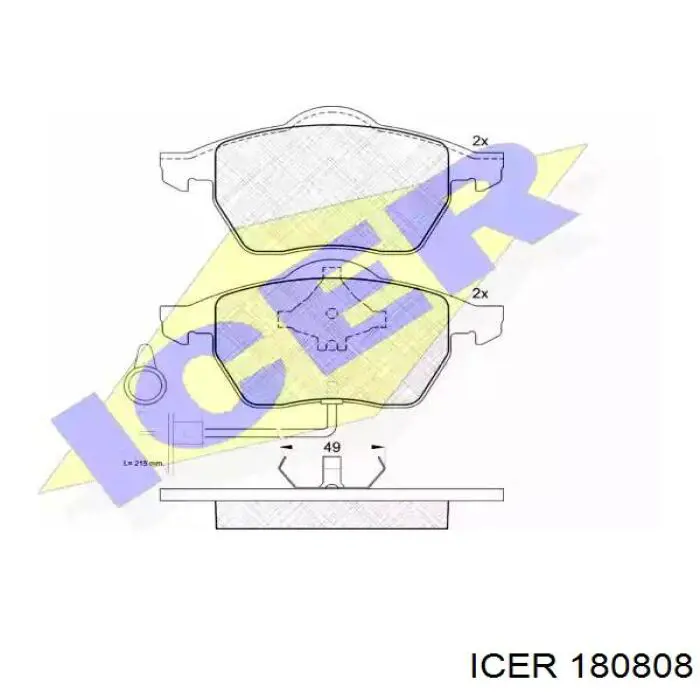 180808 Icer колодки тормозные передние дисковые