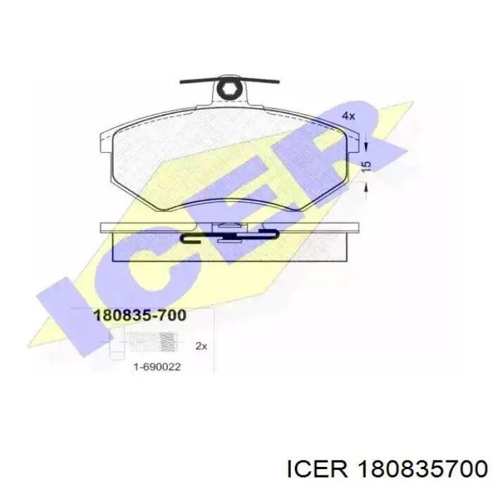 180835-700 Icer колодки тормозные передние дисковые