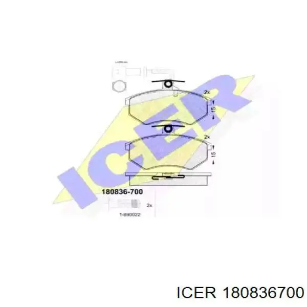 Передние тормозные колодки 180836700 Icer