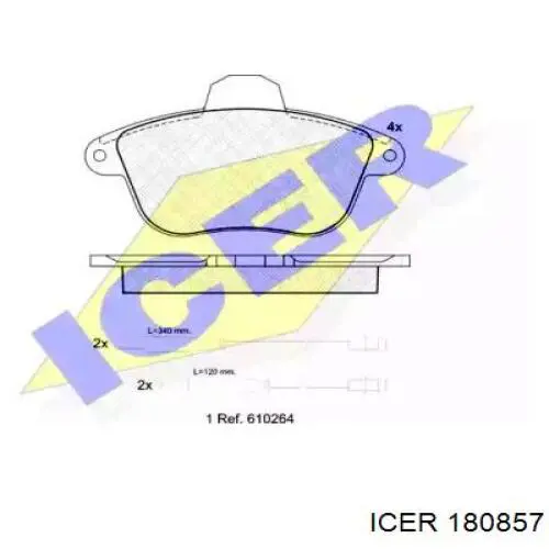 Передние тормозные колодки 180857 Icer