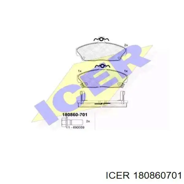 Pastillas de freno delanteras 180860701 Icer