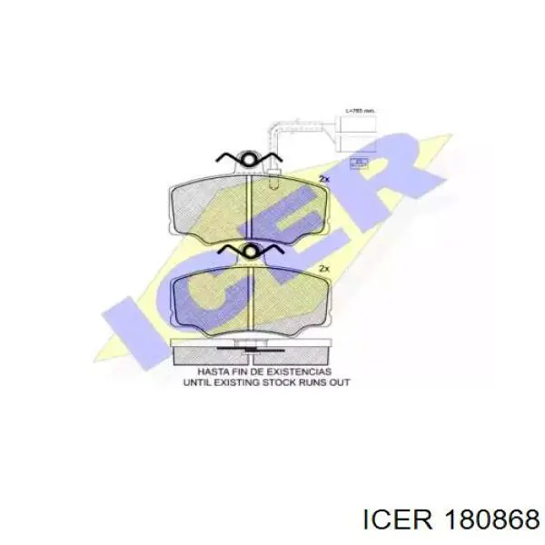 Передние тормозные колодки 180868 Icer