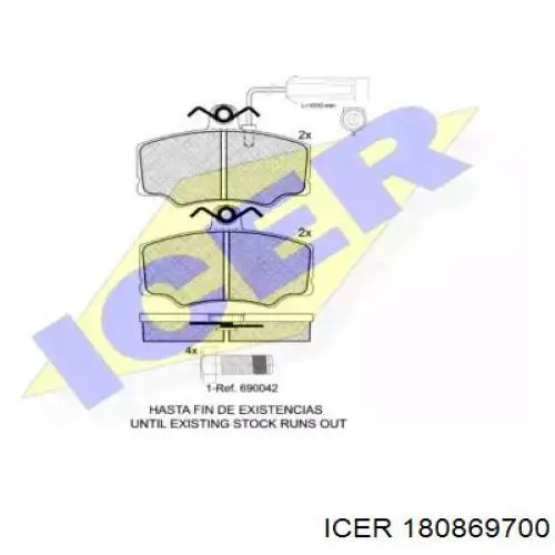 Передние тормозные колодки 180869700 Icer