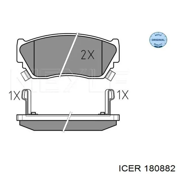 Колодки гальмівні передні, дискові 180882 Icer
