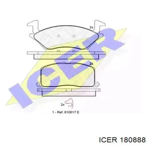 Передние тормозные колодки 180888 Icer