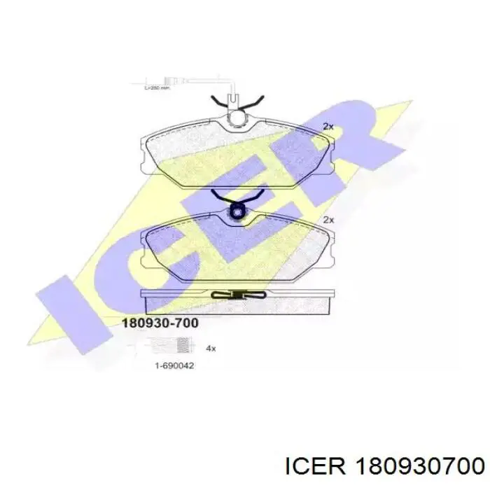 Передние тормозные колодки 180930700 Icer