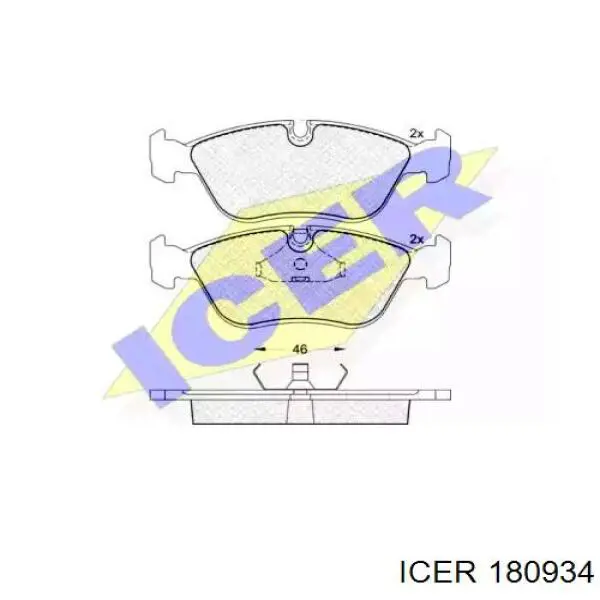 180934 Icer колодки тормозные передние дисковые