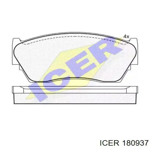 Передние тормозные колодки 180937 Icer