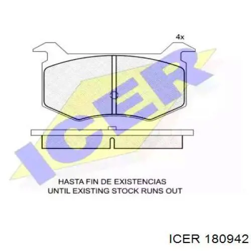 Передние тормозные колодки 180942 Icer