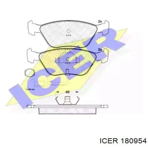 Передние тормозные колодки 180954 Icer