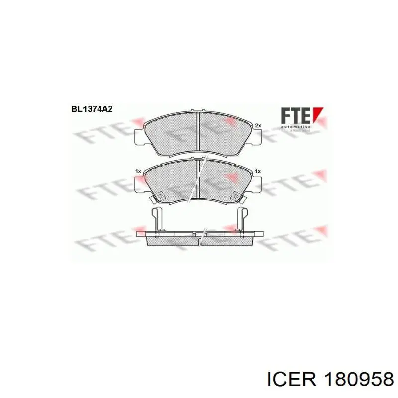 Колодки Icer 180958 цена, от 15.20 USD