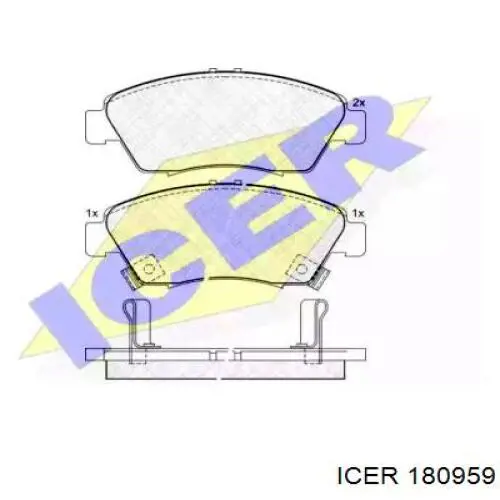 Колодки гальмівні передні, дискові 180959 Icer