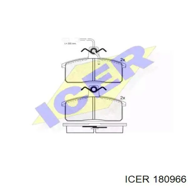 Передние тормозные колодки 180966 Icer