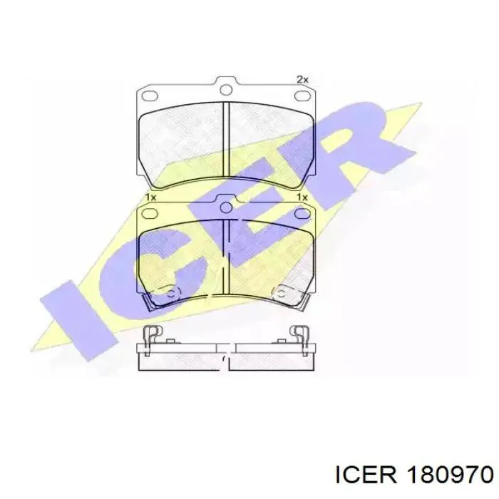 180970 Icer колодки тормозные передние дисковые