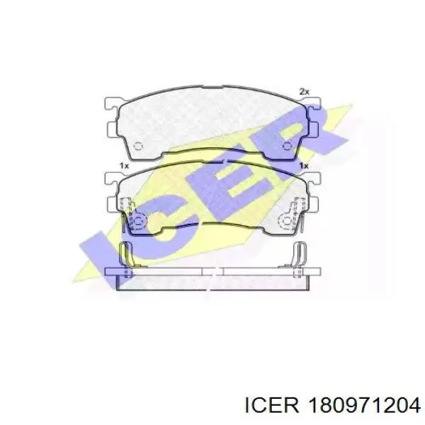Колодки гальмівні передні, дискові 180971204 Icer