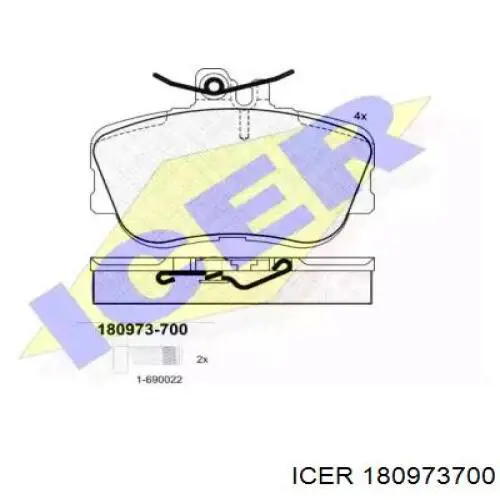 180973-700 Icer колодки тормозные передние дисковые
