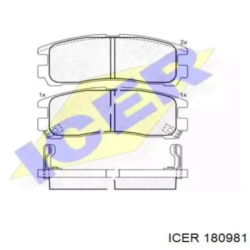 Задние тормозные колодки 180981 Icer