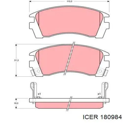 180984 Icer Колодки передние