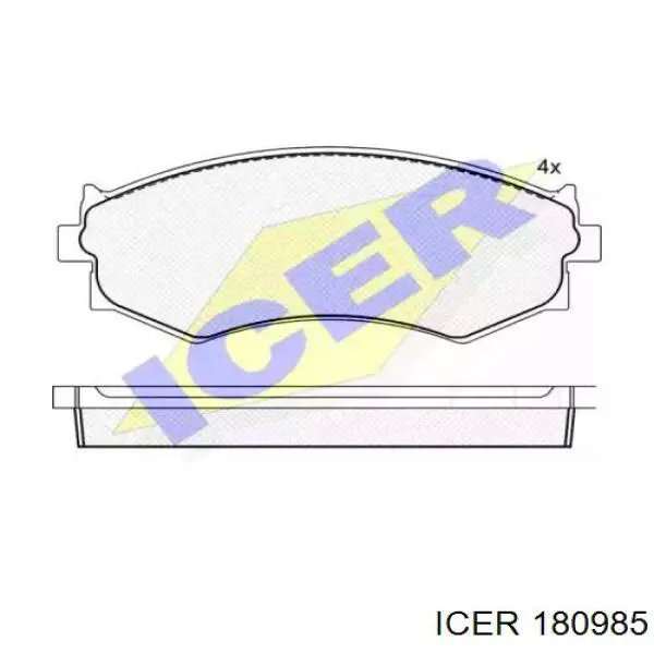 Передние тормозные колодки 180985 Icer