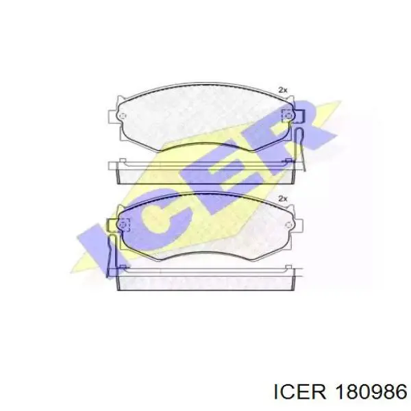 Передние тормозные колодки 180986 Icer