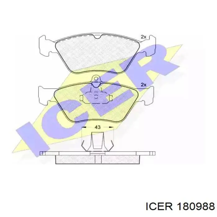 Передние тормозные колодки 180988 Icer