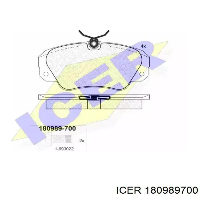 Передние тормозные колодки 180989700 Icer