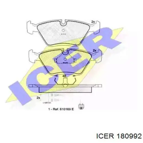 Передние тормозные колодки 180992 Icer