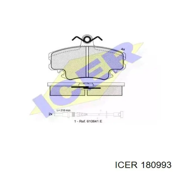 Передние тормозные колодки 180993 Icer