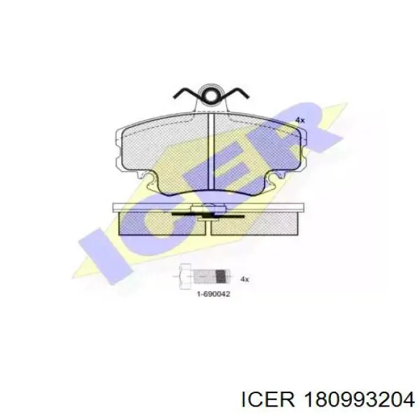 180993204 Icer колодки тормозные передние дисковые